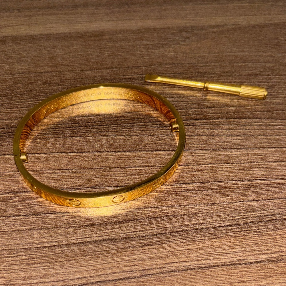 Cartier Gold Screw Motif Bangle with Mini Screwdriver